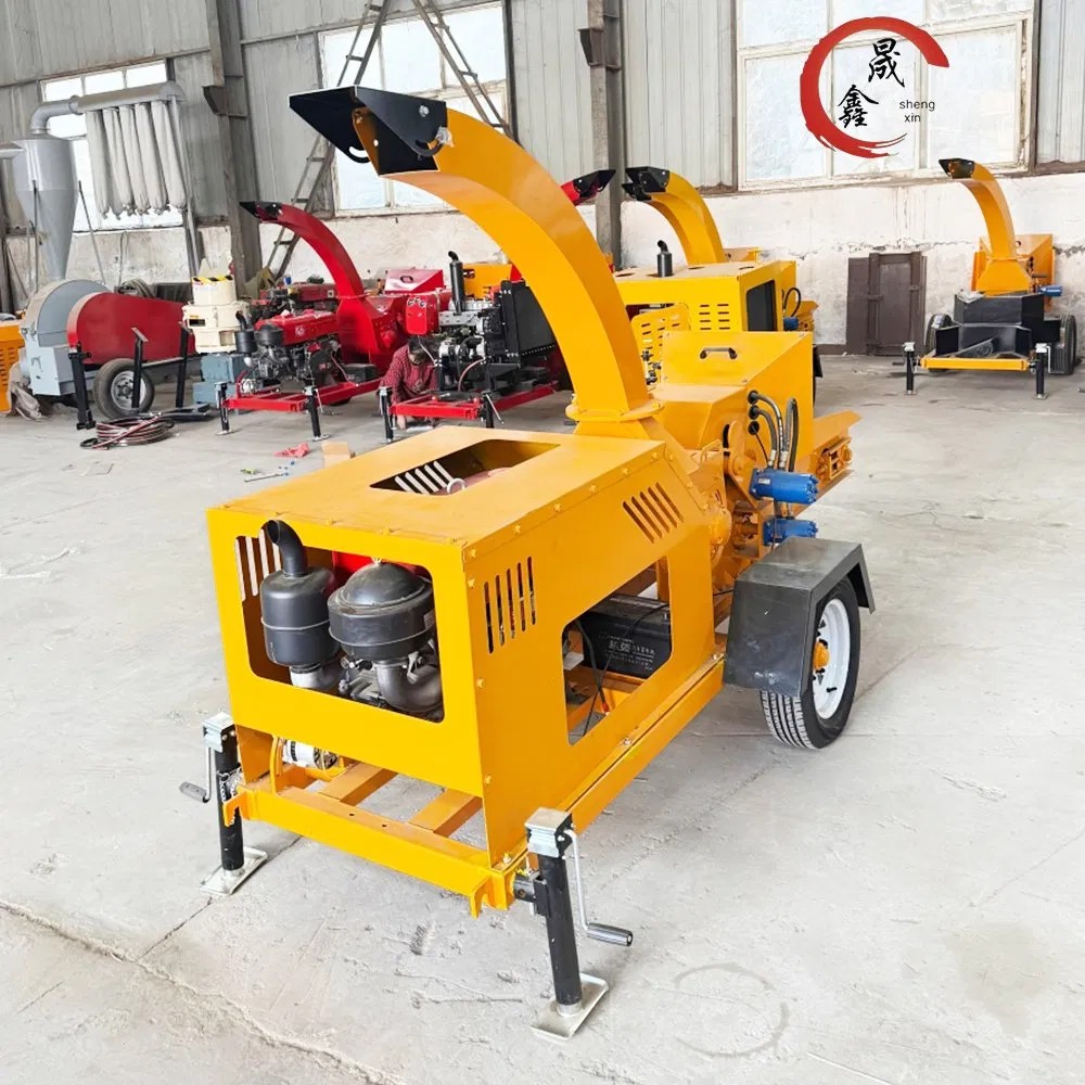trailer mounted wood shredder
